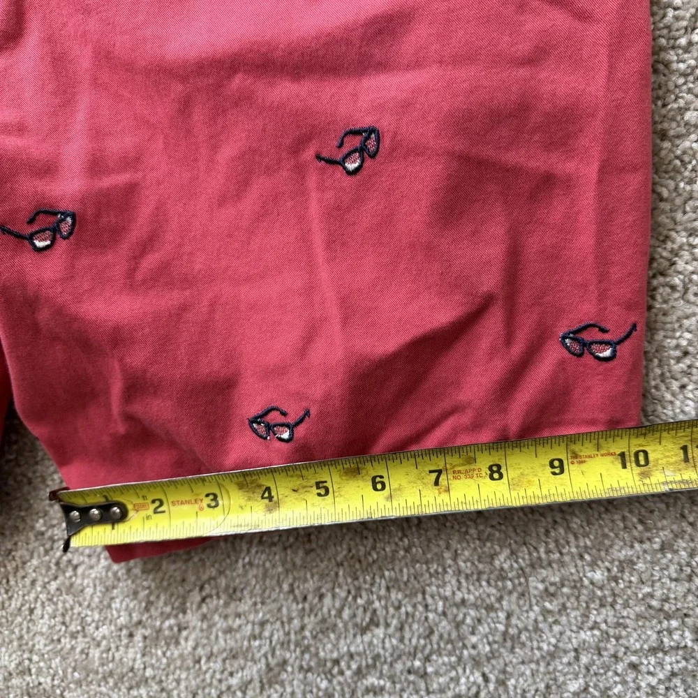 Vineyard Vines Chino Shorts Mens 34 Red Embroidered Sunglasses Casual Summer